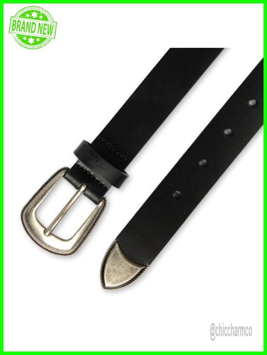 Slim Western Leather Jean Belt with Metal Tip main image 2